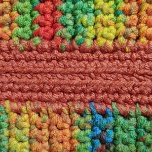 Handcrafted Knitted Throw in Autumn Colors